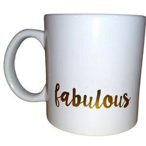 🏖️ FABULOUS Gold Script OVERSZED WHITE MUG
